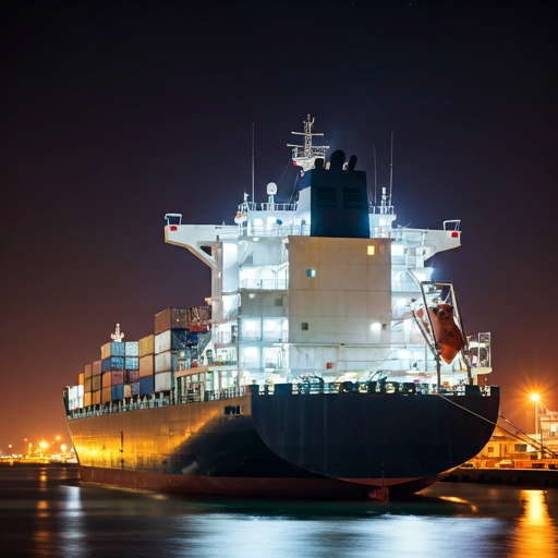 Schip aangesloten op walstroom